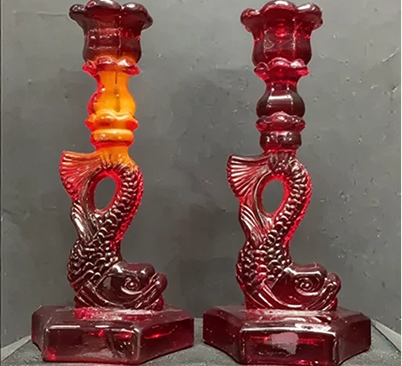 Dalzell Viking Dolphin Candlestick Holder Pair